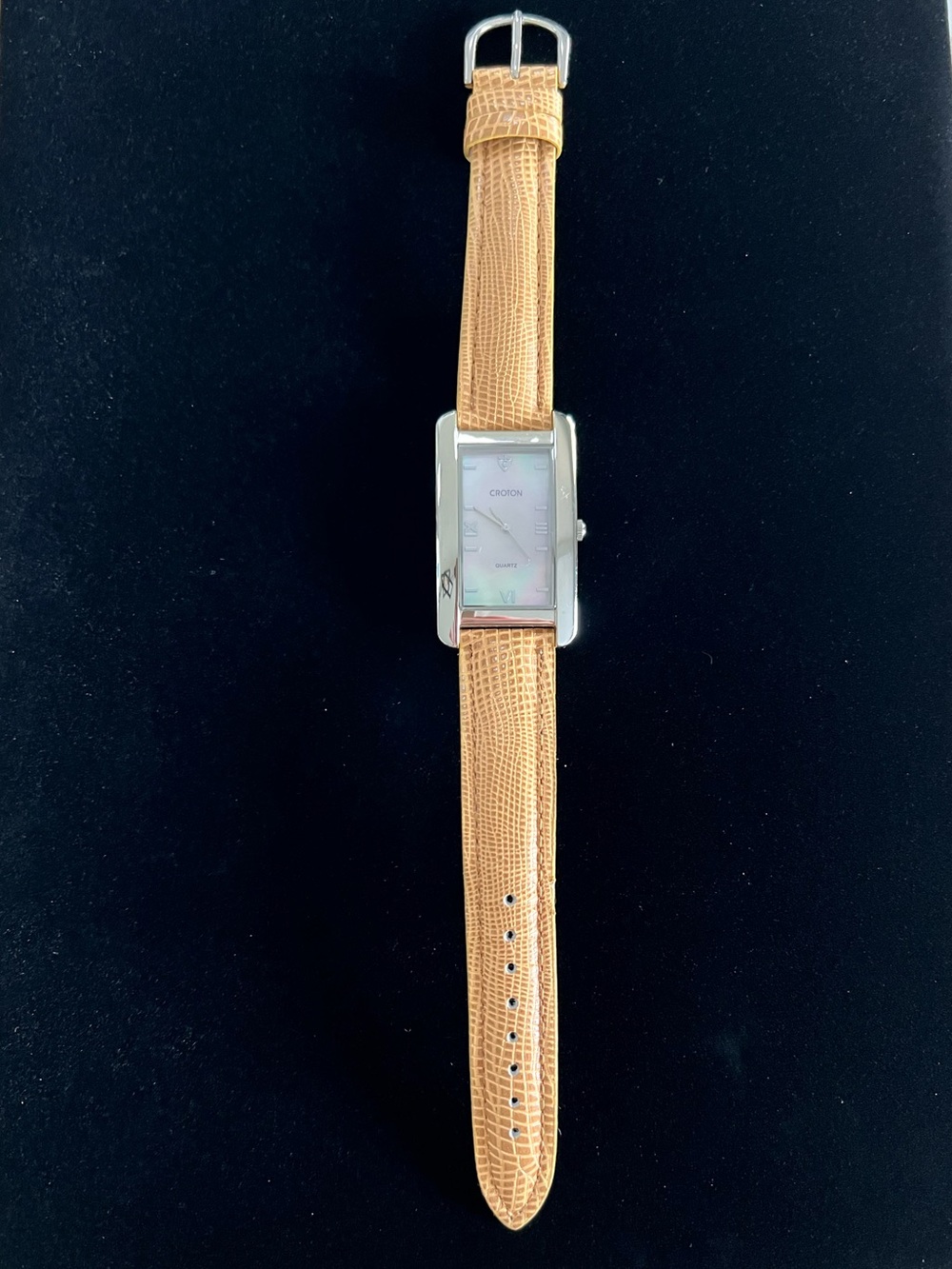 Croton Mother of Pearl Stainless Steel Women’s Tank Watch
